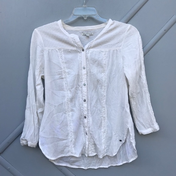 American Eagle Outfitters Tops - American Eagle Sheer Longsleeve Shirt  SZ L